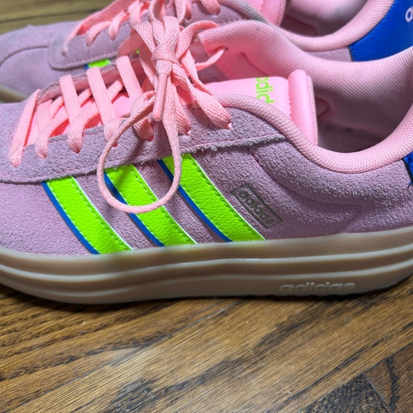 Adidas Women's Pink and Green Sneakers - Picture 6 of 8
